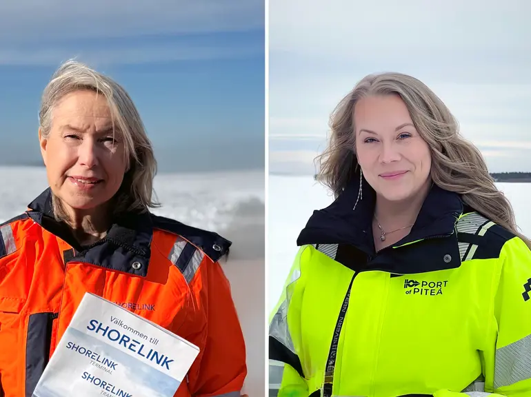 Viktoria Mettävainio, ShoreLink, till vänster och Frida Colliander, Port of Piteå, till höger